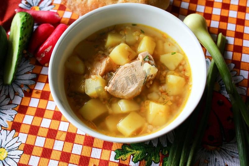 Шаг 15 приготовления Суп из гречи с курицей