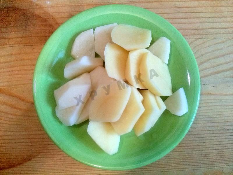 Шаг 2 приготовления Суп пюре из цветной капустой шпината и картошки