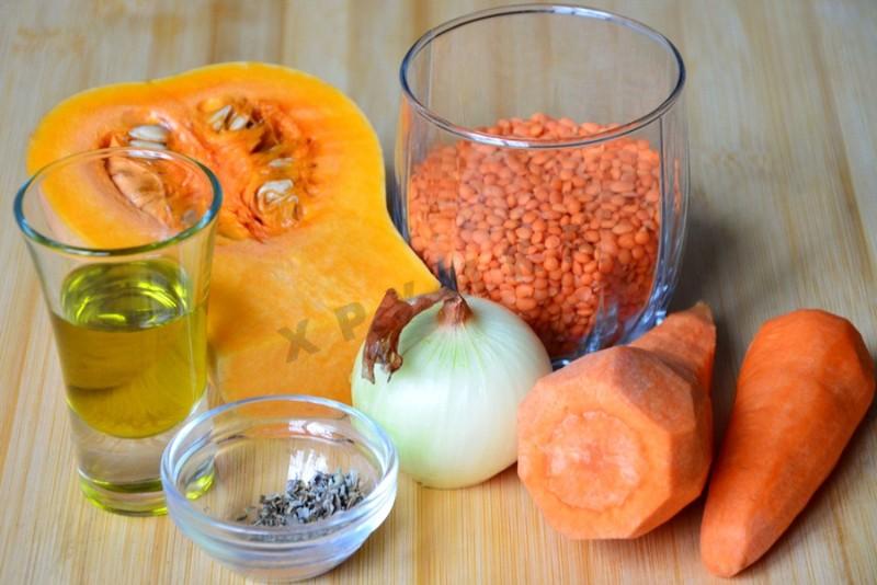 Шаг 1 приготовления Крем-суп из моркови и красной чечевицы