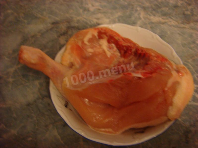 Шаг 1 приготовления Молдавский суп Зама с курицей и домашней лапшой