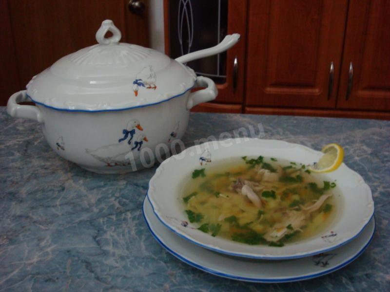 Обложка рецепта Молдавский суп Зама с курицей и домашней лапшой