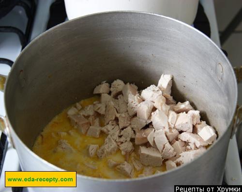Шаг 7 приготовления Кукурузный суп пюре с курицей мексиканский