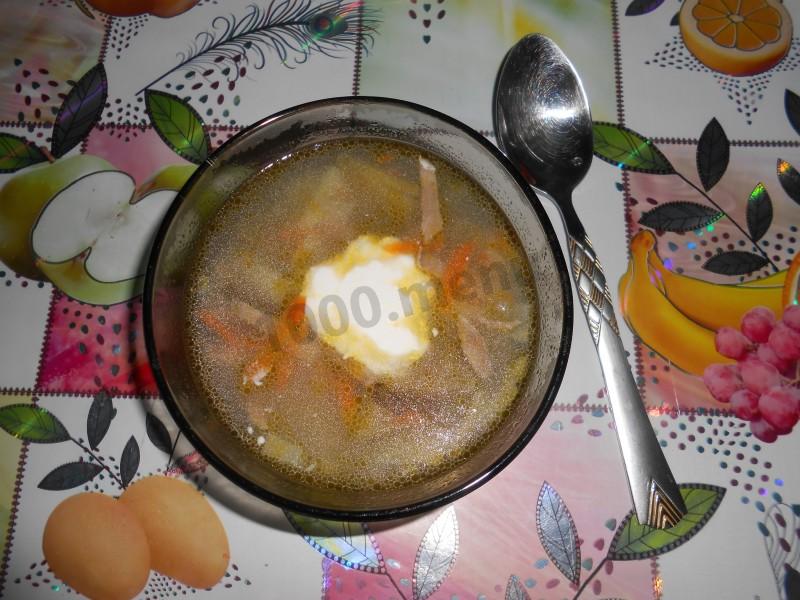 Шаг 8 приготовления Рассольник с рисом и языком