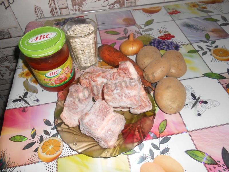 Шаг 2 приготовления Мясной фасолевый суп