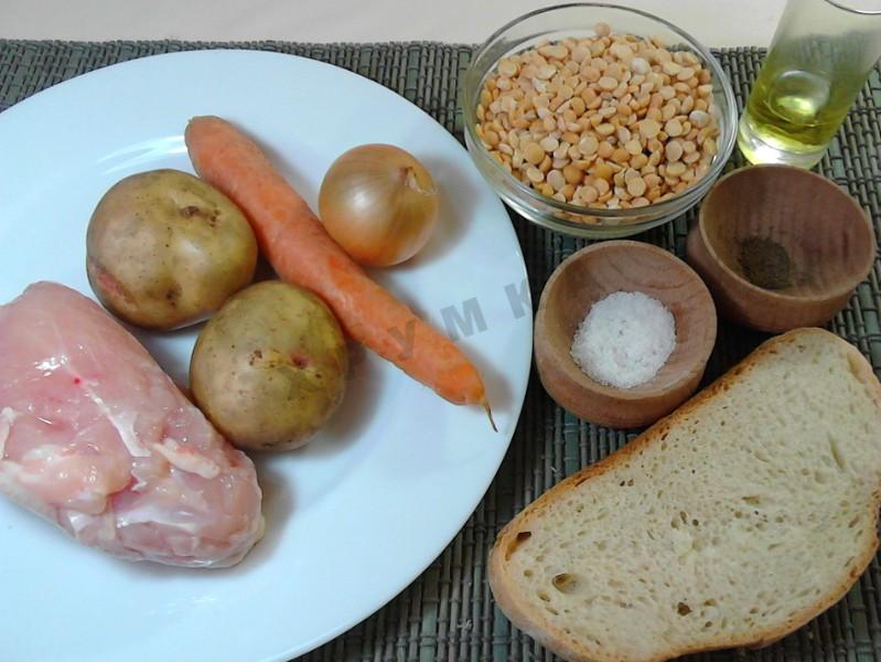 Шаг 1 приготовления Суп пюре гороховый с курицей