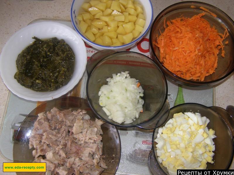 Шаг 2 приготовления Зелёный борщ на мясе со щавелем, зеленью и яйцом