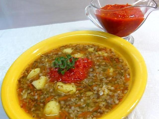 Обложка рецепта Постный суп с гречкой без мяса