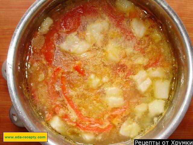 Шаг 8 приготовления Суп из чечевицы с копченостями