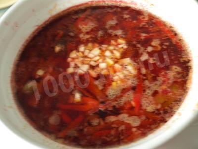 Шаг 5 приготовления Постный борщ с черносливом