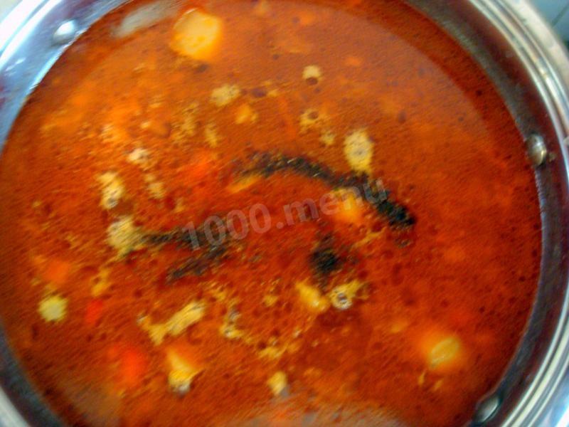 Шаг 14 приготовления Быстрый суп с жареным мясом