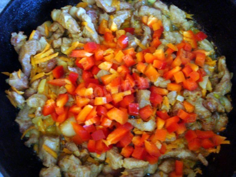 Шаг 9 приготовления Быстрый суп с жареным мясом