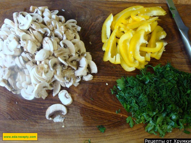 Шаг 5 приготовления Суп с мясом и фасолью из шампиньонов