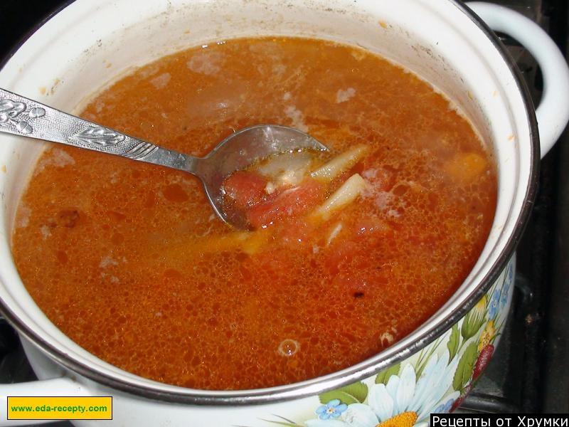 Шаг 6 приготовления Суп из белой фасоли с копченой колбасой на бульоне