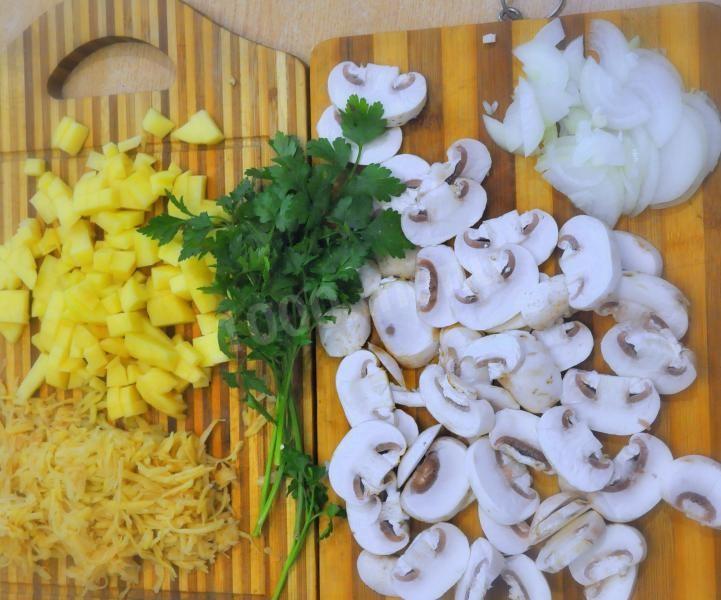 Шаг 2 приготовления Грибной суп со сливками