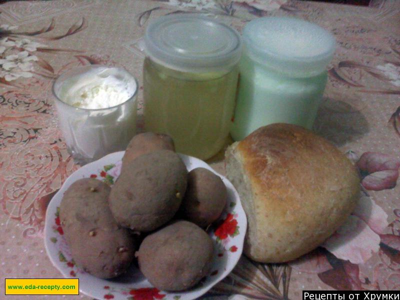 Шаг 1 приготовления Суп пюре из картофеля с гренками по японски