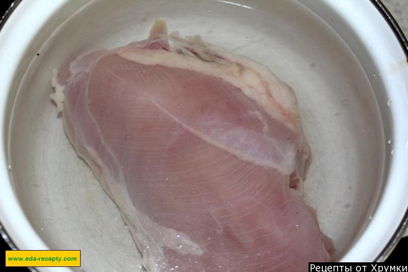 Шаг 2 приготовления Куриный суп пюре со сливками грудками и шампиньонами