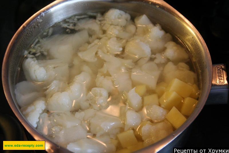 Шаг 7 приготовления Суп пюре из цветной капусты быстро и вкусно