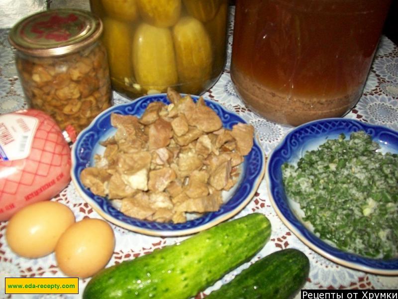 Шаг 1 приготовления Окрошка богатая