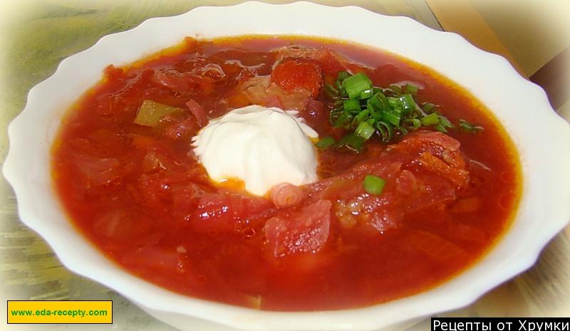 Обложка рецепта Черниговский борщ с фасолью и кабачками