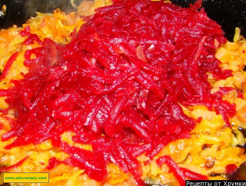 Шаг 9 приготовления Черниговский борщ с фасолью и кабачками