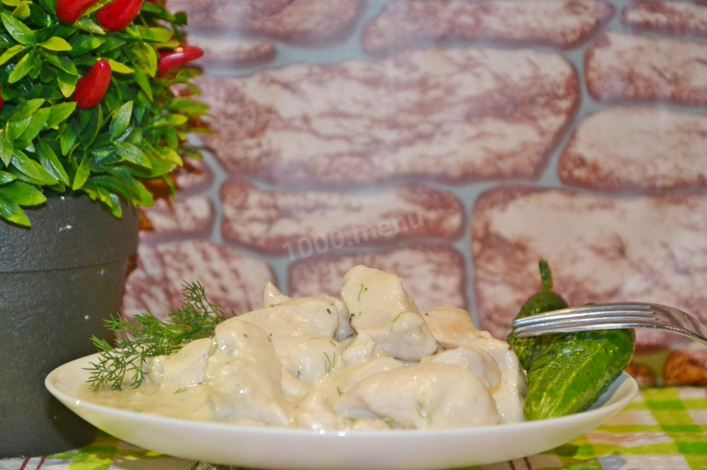 Шаг 12 приготовления Курица в сметане в мультиварке