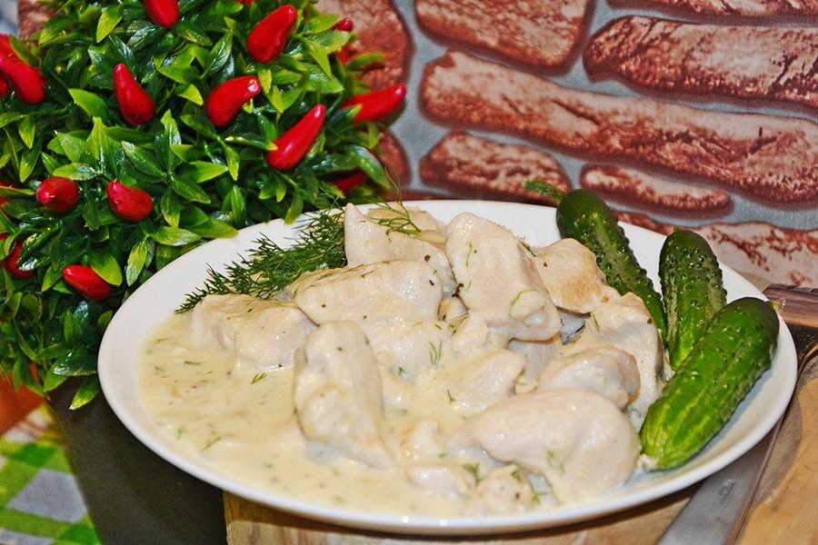 Обложка рецепта Курица в сметане в мультиварке