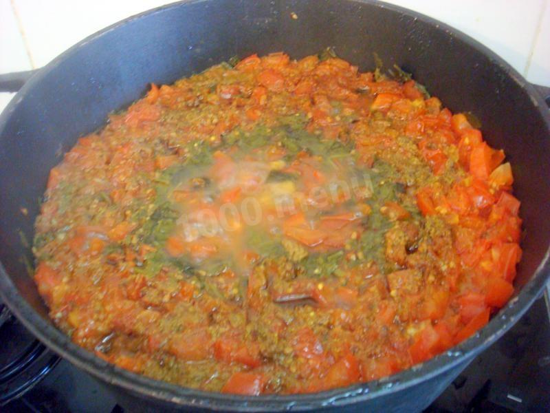 Шаг 16 приготовления аджапсандал с мясом по грузински