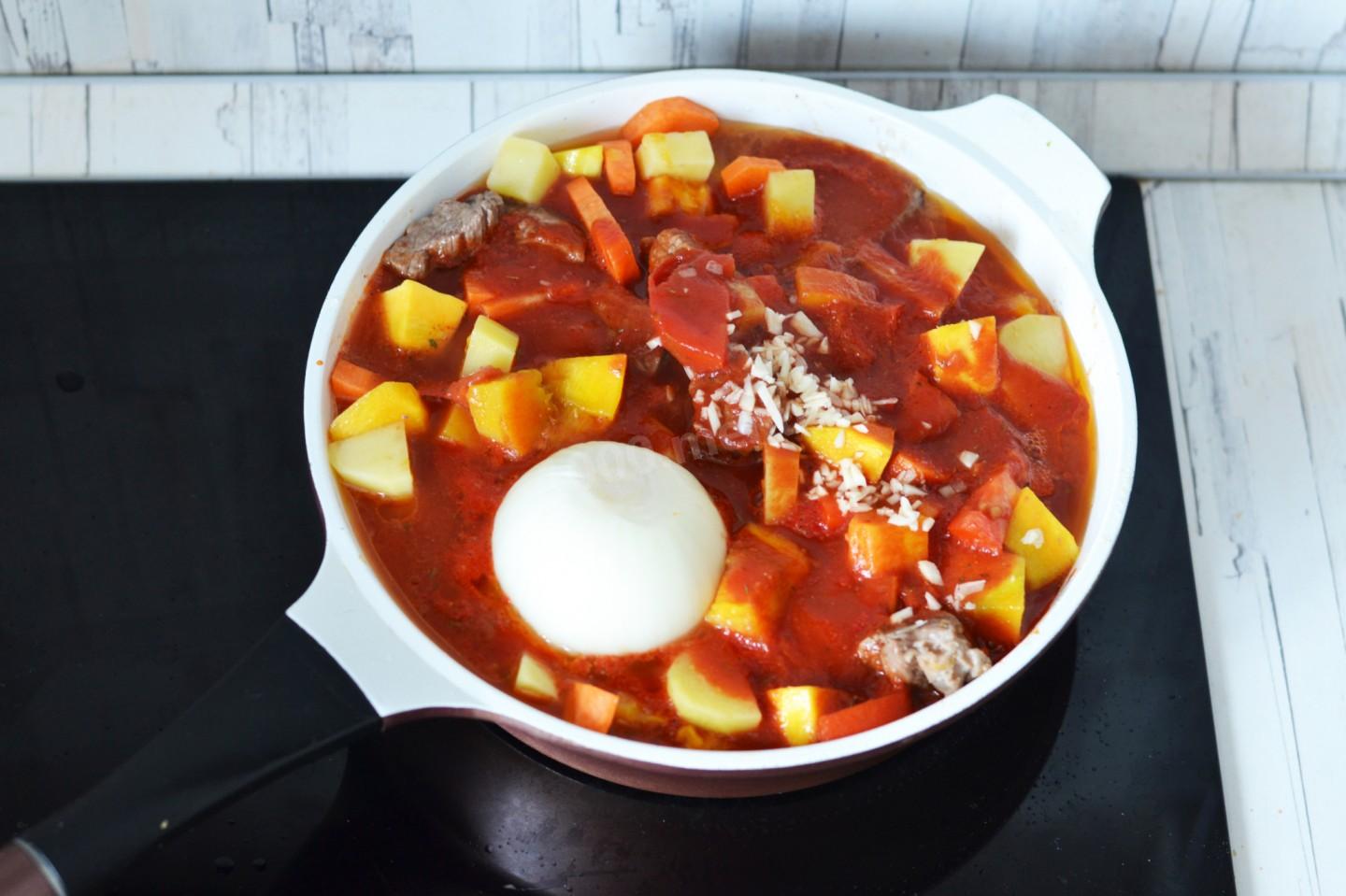 Шаг 11 приготовления Рагу из тыквы с мясом