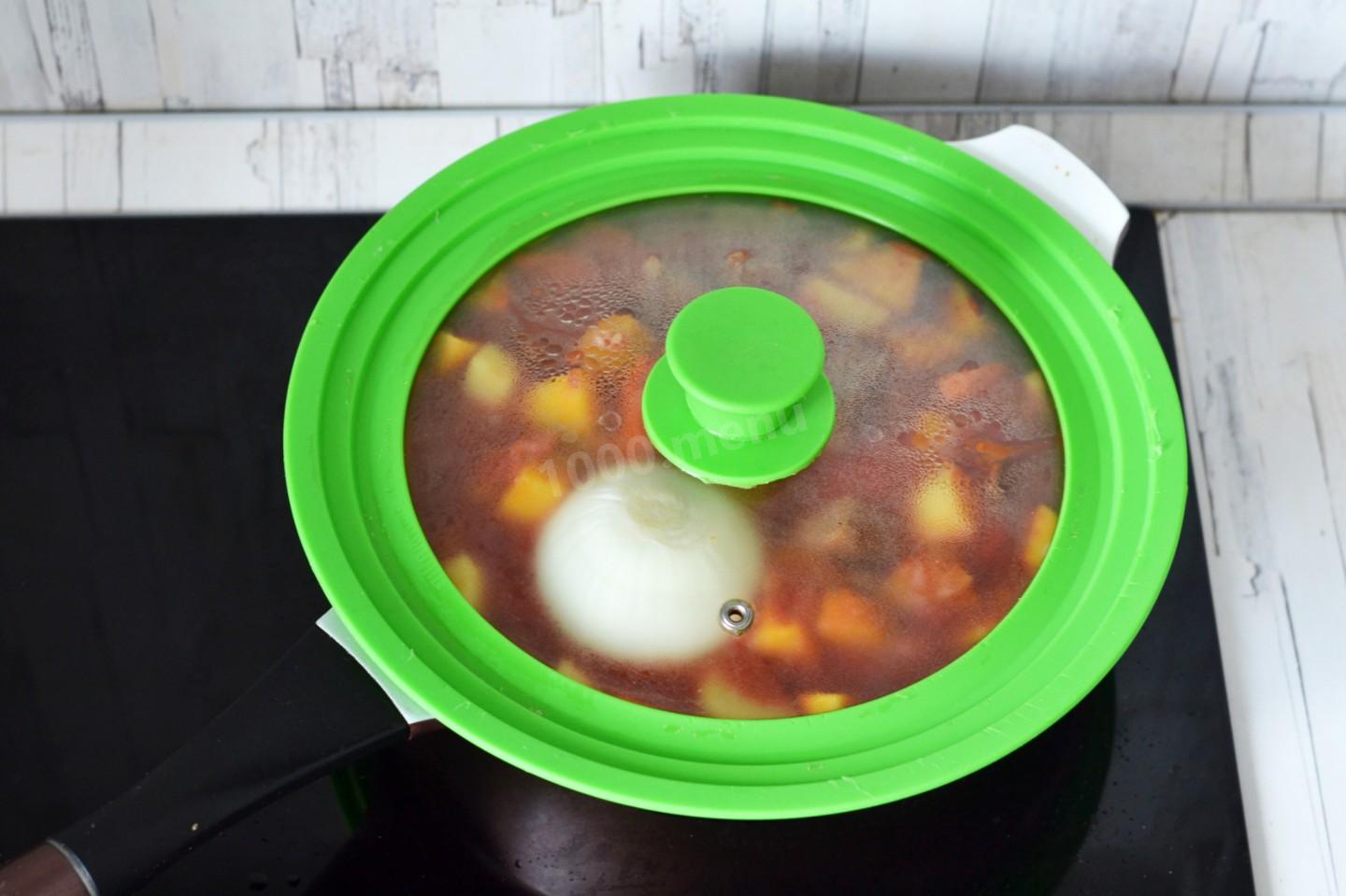 Шаг 12 приготовления Рагу из тыквы с мясом