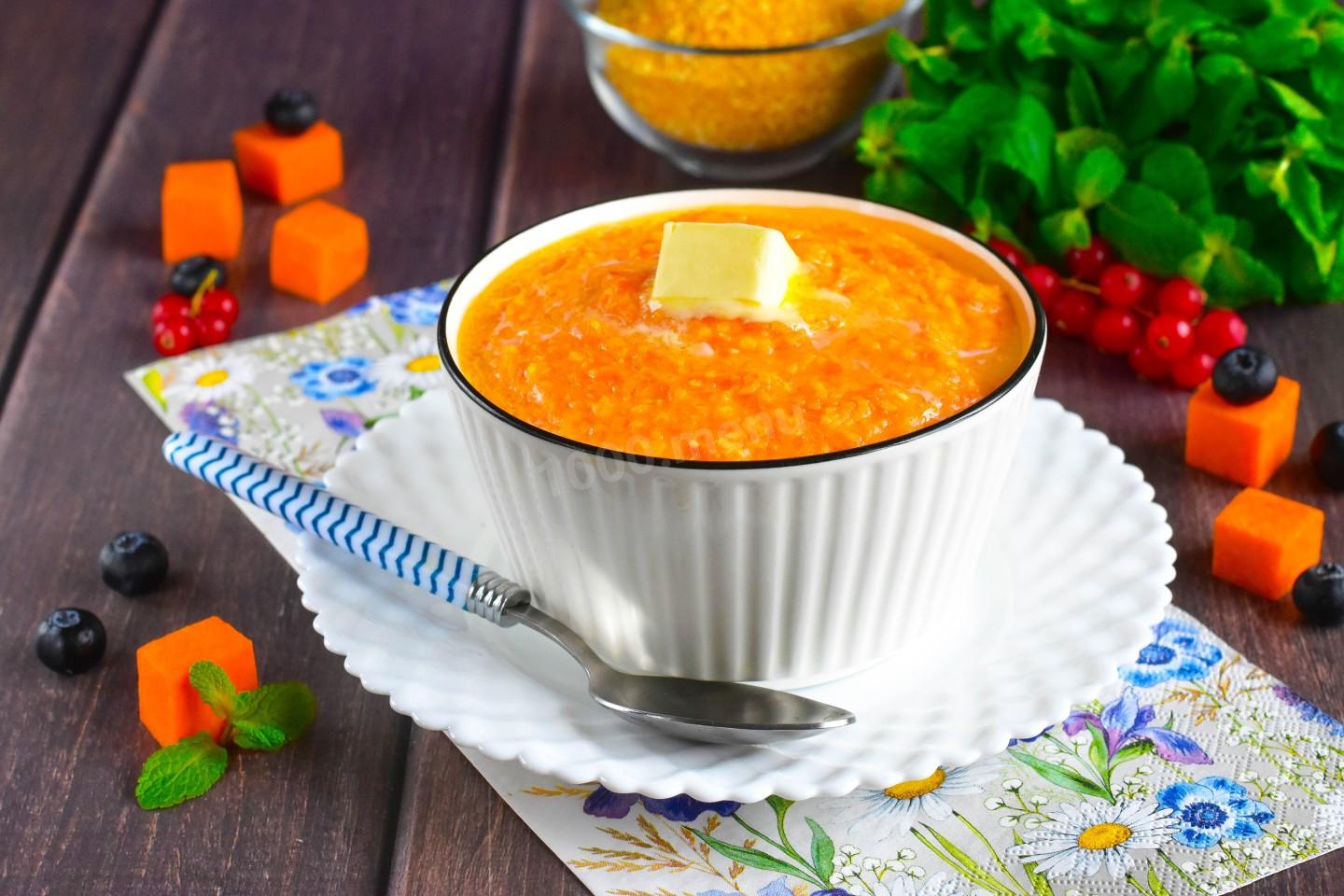 Шаг 10 приготовления Кукурузная каша с тыквой на молоке
