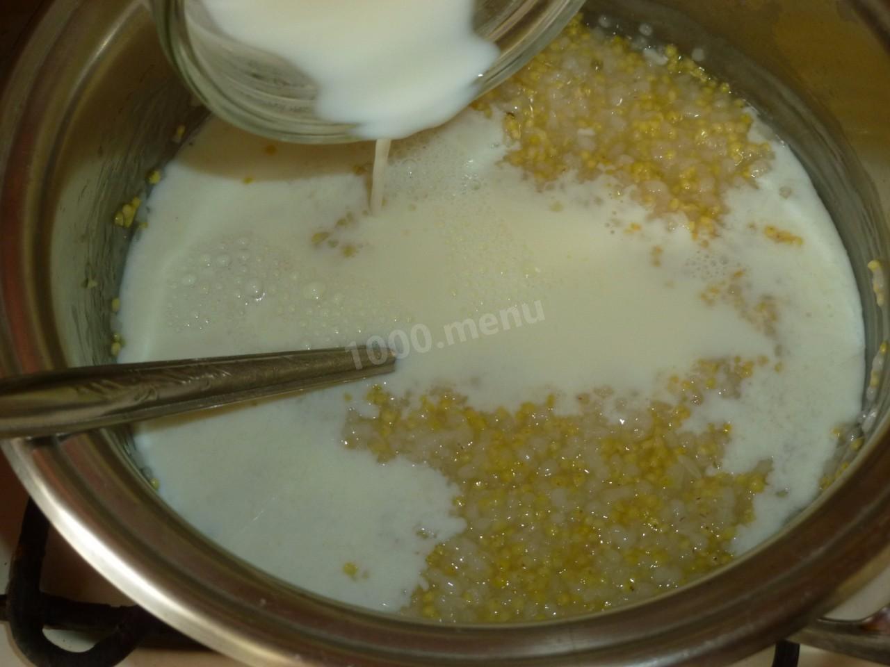 Шаг 5 приготовления Каша Дружба в духовке классическая