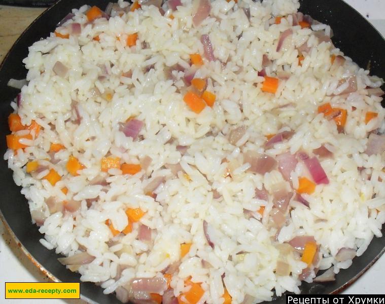 Шаг 2 приготовления Ризотто с шампиньонами и сыром