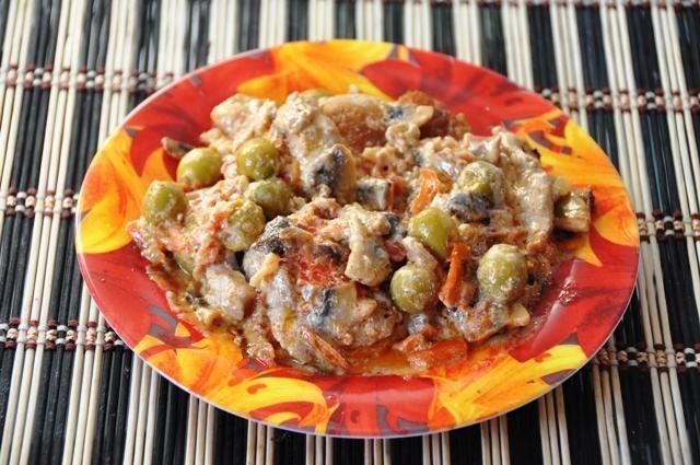 Обложка рецепта Курица с оливками