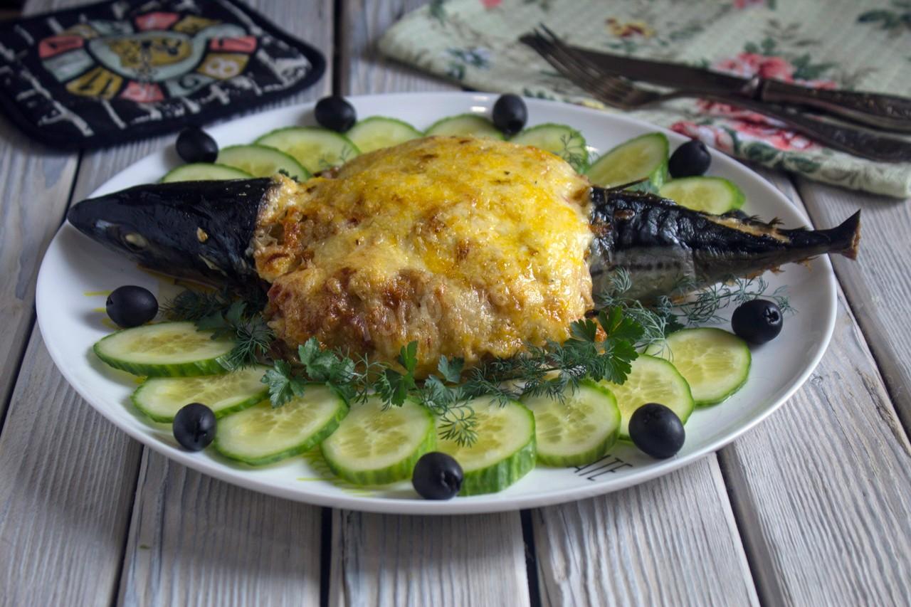 Шаг 13 приготовления Фаршированная скумбрия в духовке