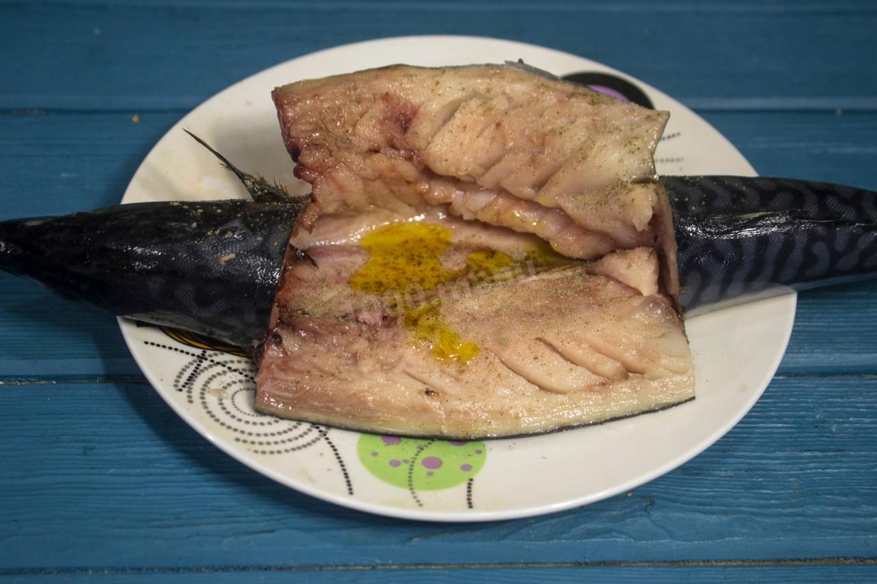 Шаг 9 приготовления Фаршированная скумбрия в духовке