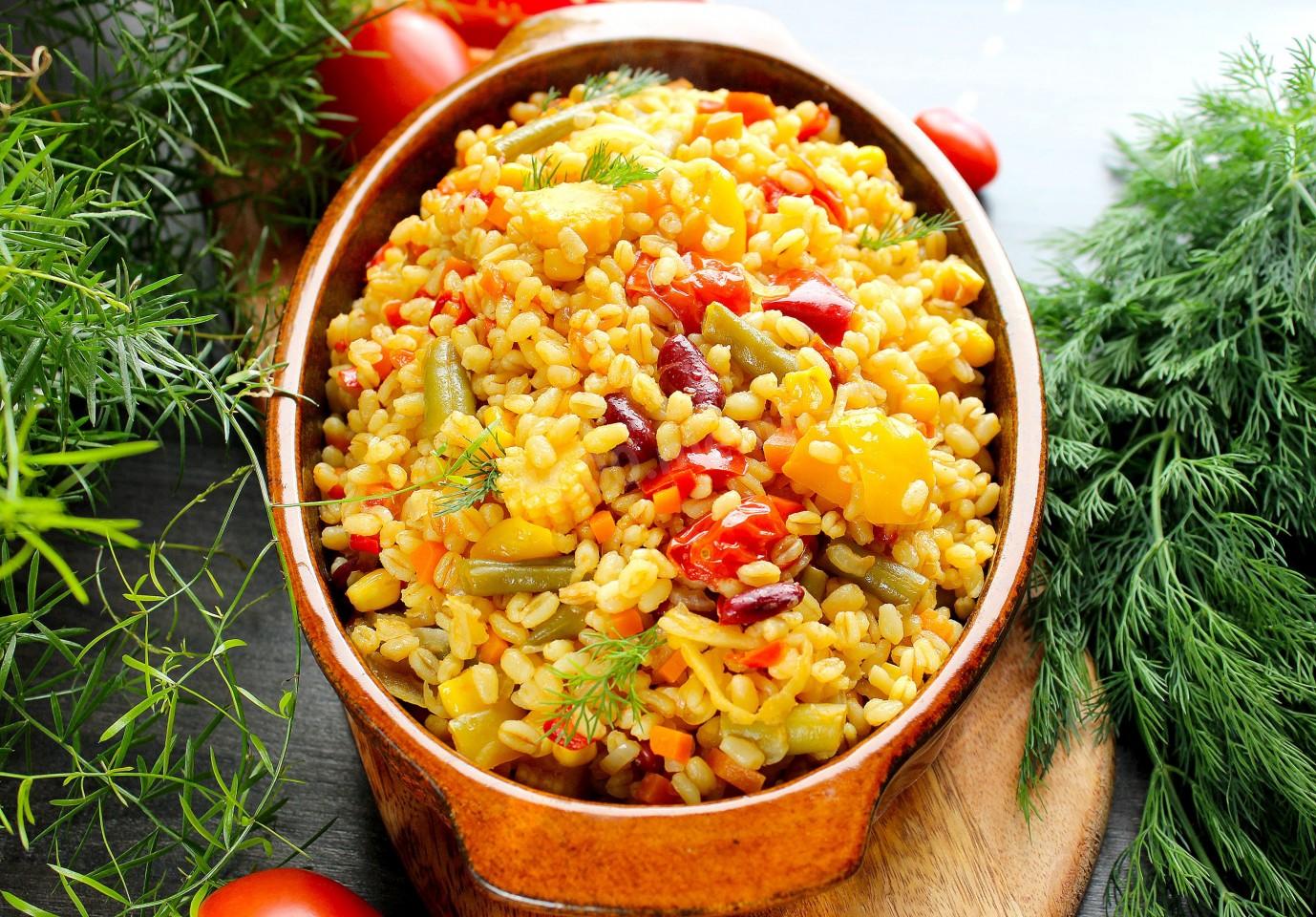 Шаг 9 приготовления Булгур с овощами в мультиварке