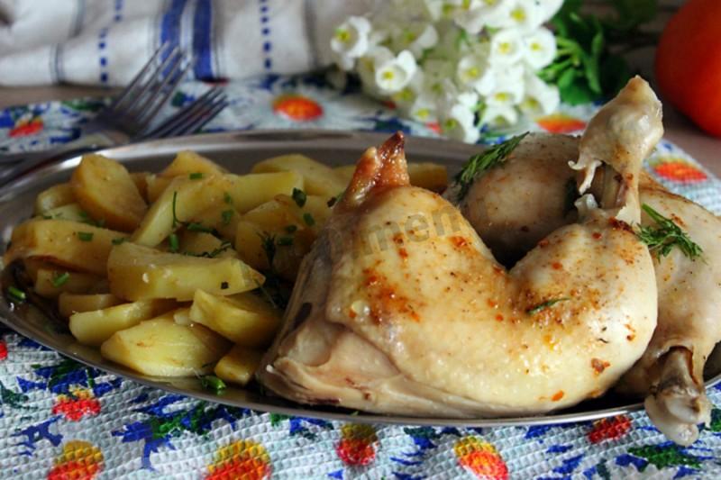 Обложка рецепта Курица с картошкой в микроволновке