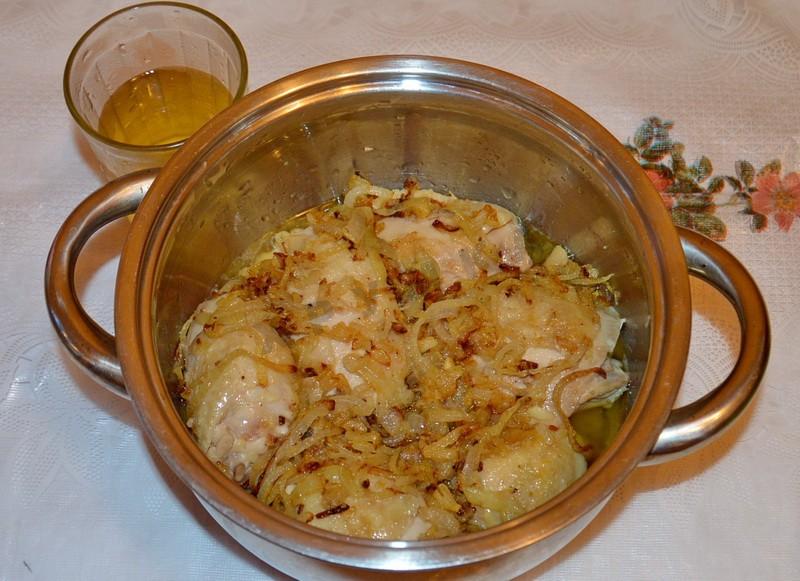 Шаг 7 приготовления Курица в вине