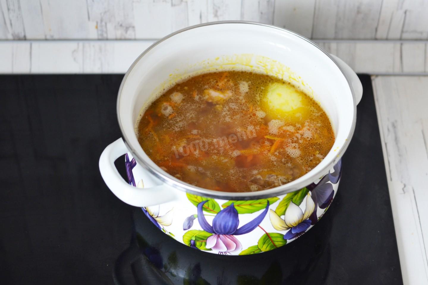 Шаг 9 приготовления Каша солдатская с тушенкой из гречки