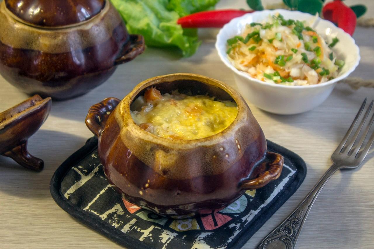 Шаг 14 приготовления Картошка с фаршем в горшочках