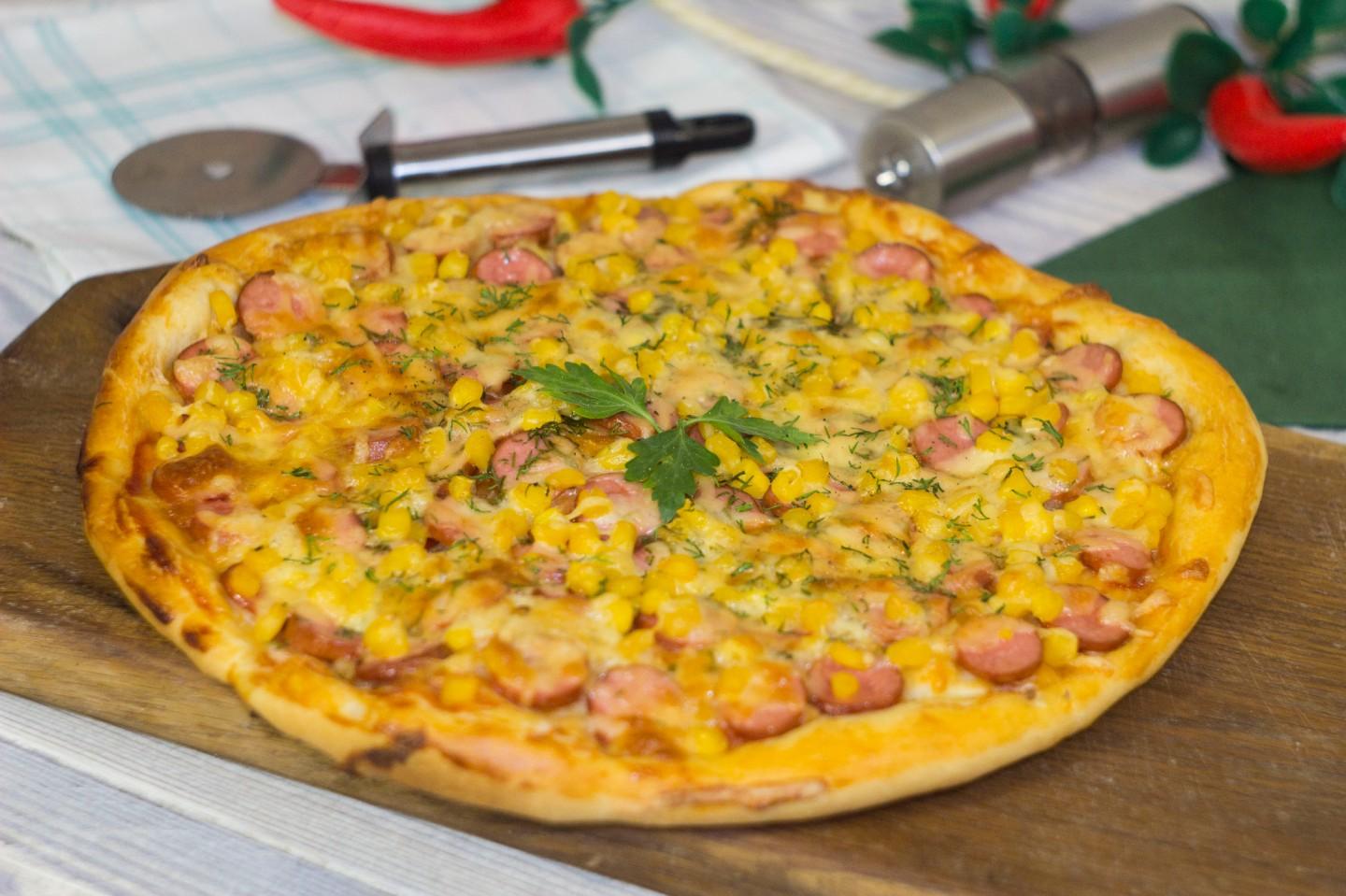 Шаг 21 приготовления Пицца с кукурузой
