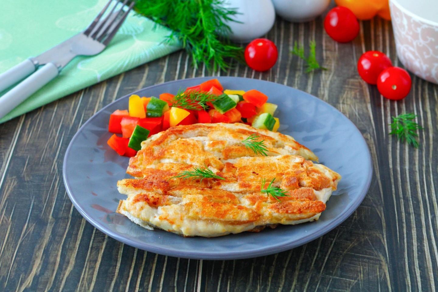 Шаг 12 приготовления Шницель по министерски из куриной грудки