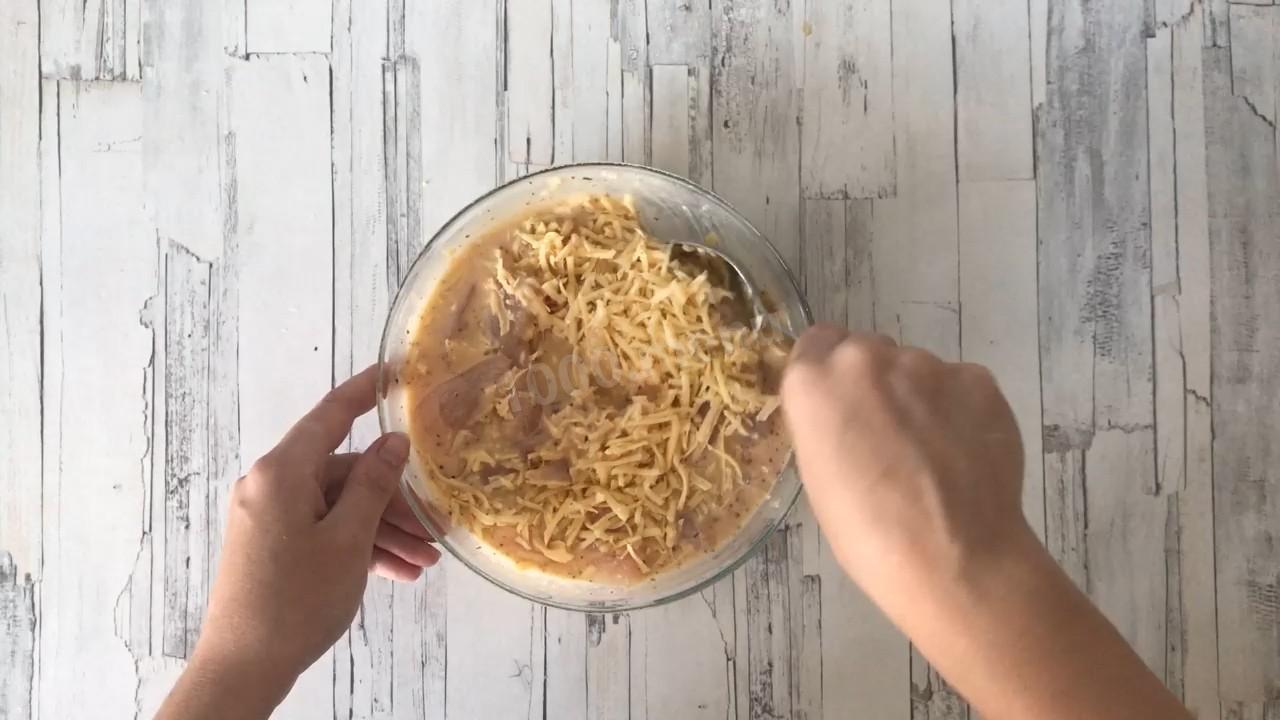 Шаг 8 приготовления Куриное филе кусочками в духовке запеченное с сыром