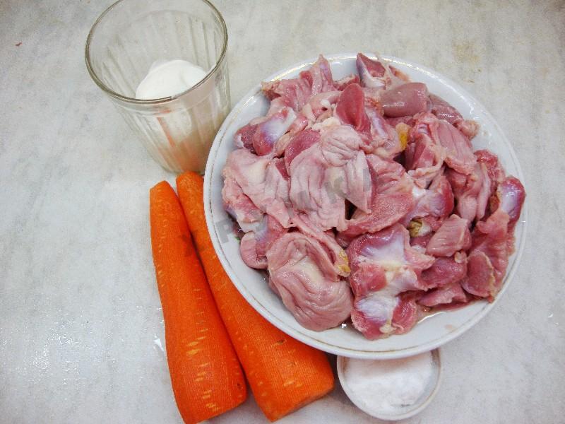 Шаг 1 приготовления Куриные желудочки в мультиварке