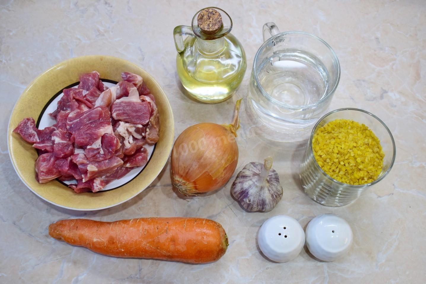 Шаг 1 приготовления Булгур с мясом в мультиварке