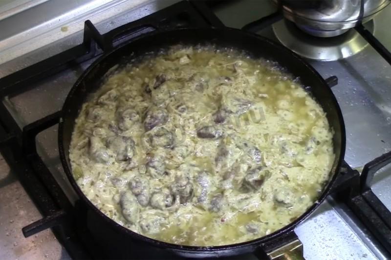 Шаг 12 приготовления Сердце куриное тушеное