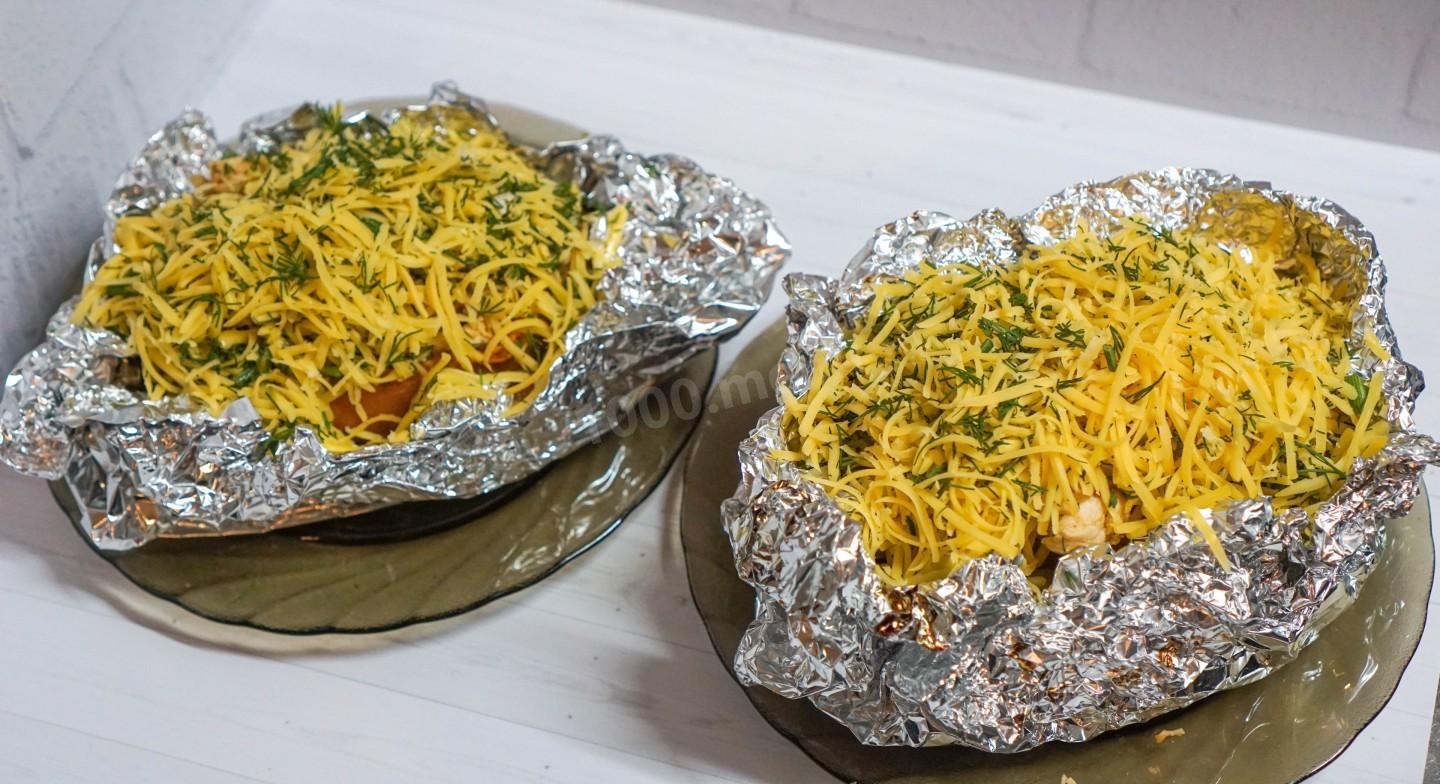 Шаг 17 приготовления Батат с курицей в духовке