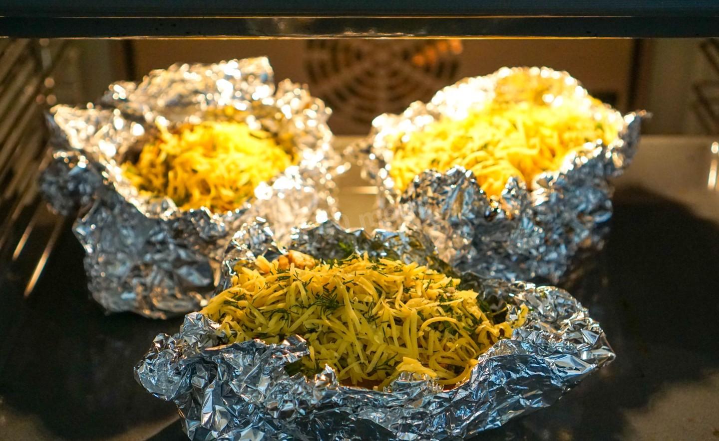 Шаг 18 приготовления Батат с курицей в духовке