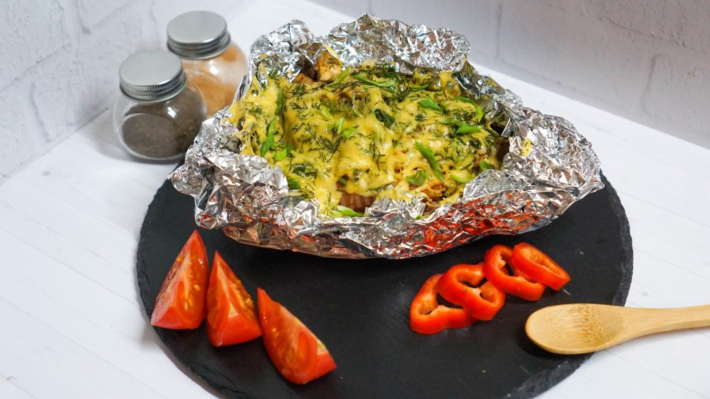 Шаг 19 приготовления Батат с курицей в духовке