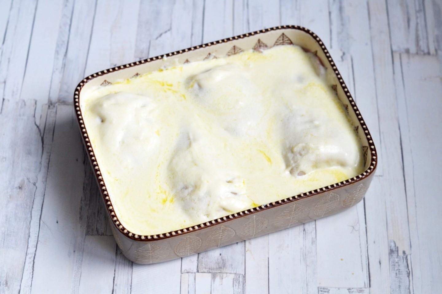 Шаг 17 приготовления Кальмары фаршированные креветками, сыром и рисом